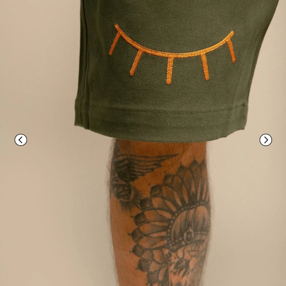 Le Cartel x Farah Allegue Collaboration Unisex Green Shorts Size Medium - Picture 4 of 10